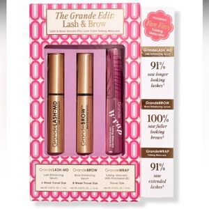 Grande Cosmetics Lash & Brow Set, GrandeLASH Serum, GrandeBROW, & Mascara • NIB